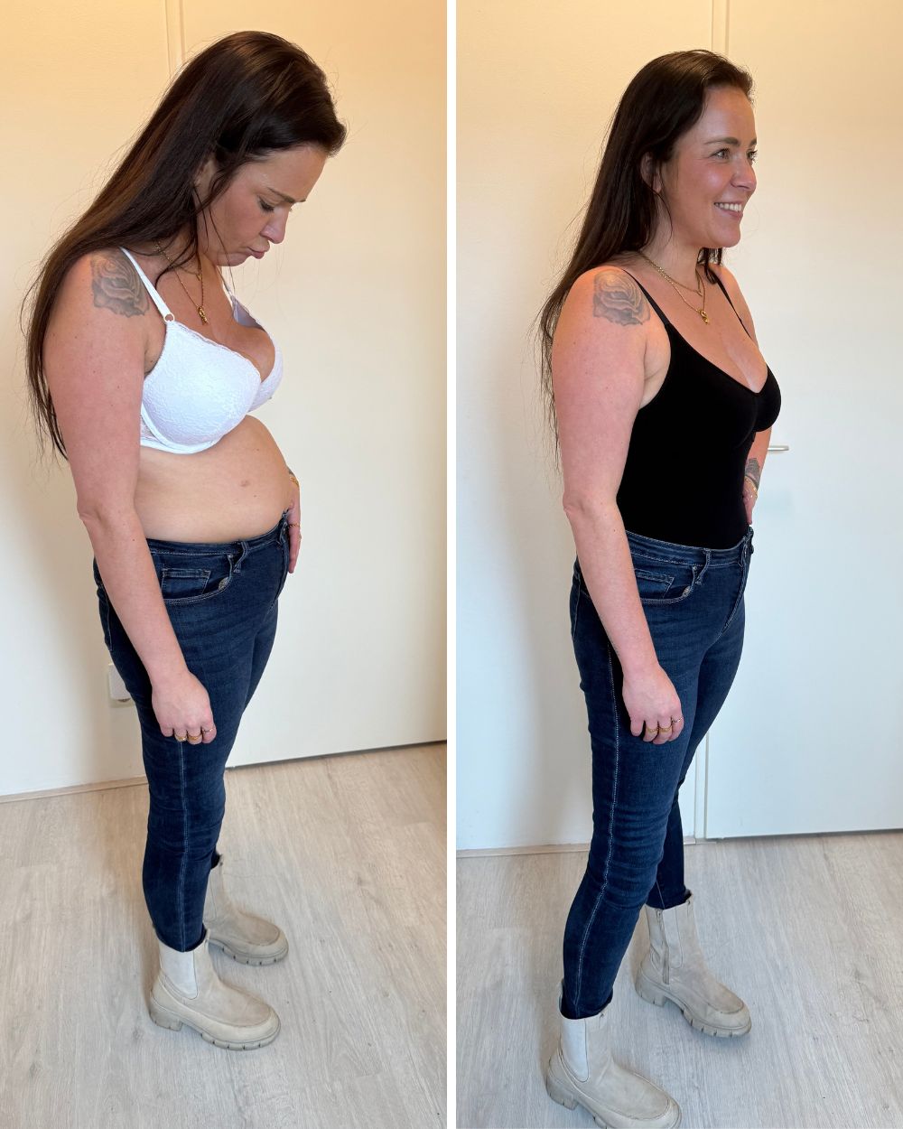 Before and after wearing SLYNK - Cheryl