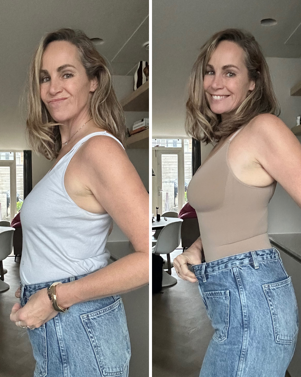Before and after wearing SLYNK - Claudia