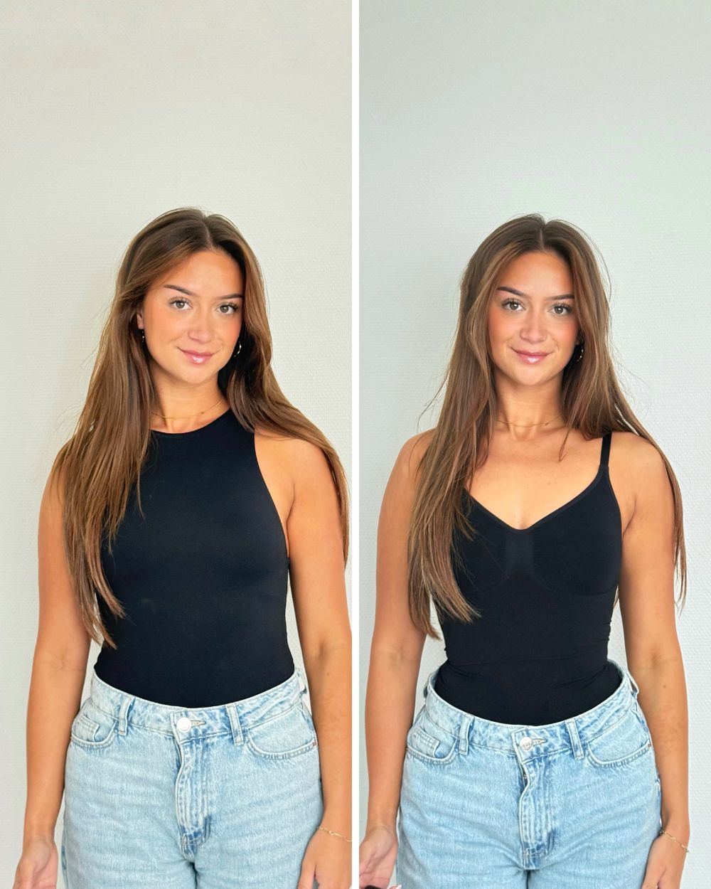 Before and after wearing SLYNK - Lorindy